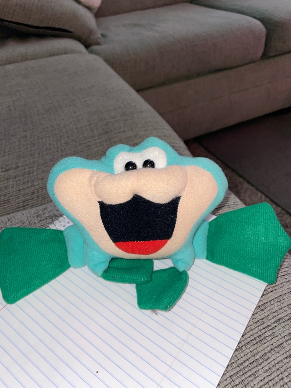 Cloud 9 Vintage Teal Plush Frog with Green Limbs